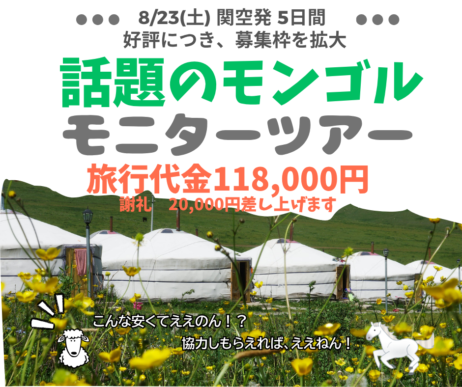関空発 モンゴル5日間